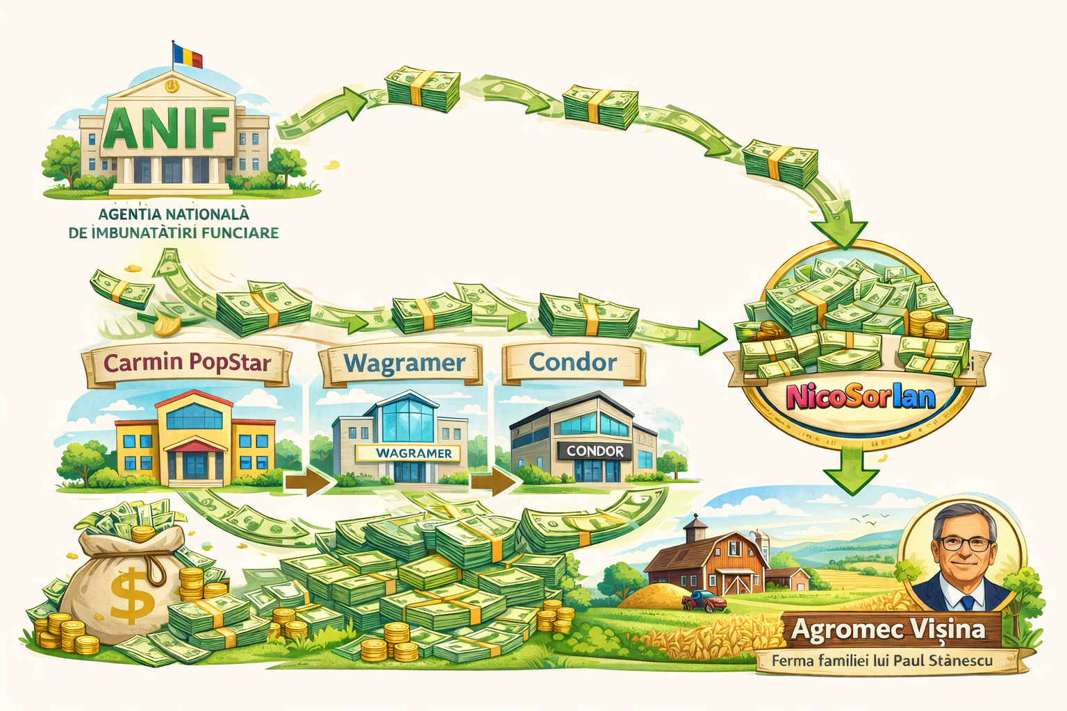 Șoferul care a cumpărat cu banii de irigații de la Ministerului Agriculturii ferma familiei lui Paul Stănescu