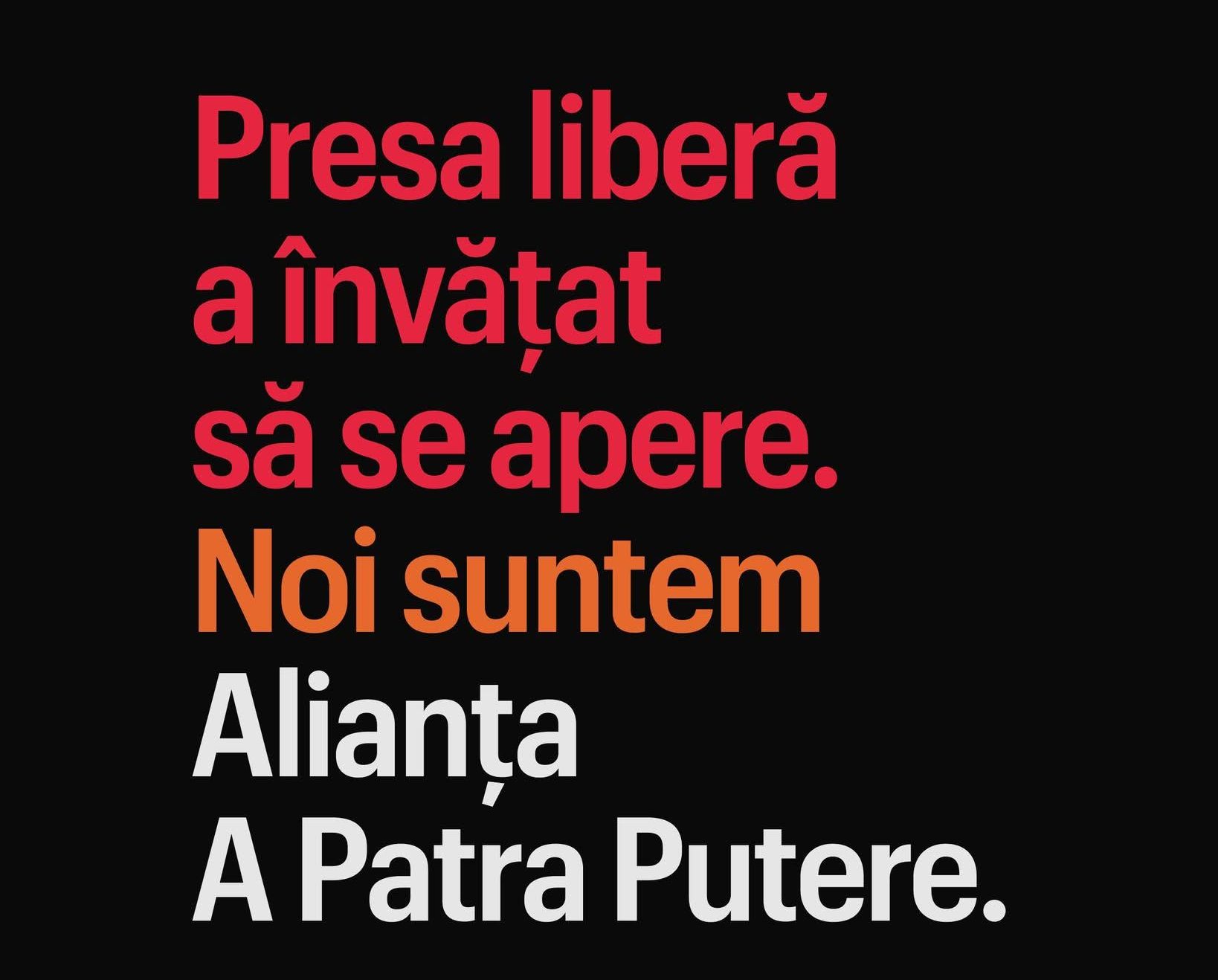 Jurnaliști din peste 20 de redacții lansează Alianța „A Patra Putere”, pentru apărarea presei de interes public