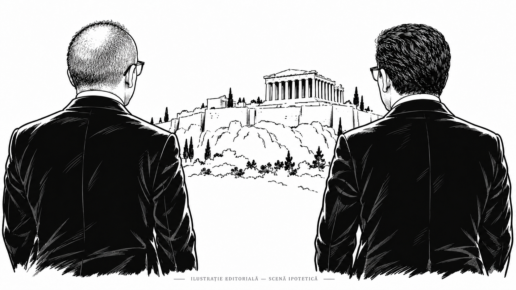 ilustrație care redă participarea lui Eduard Hellvig și a lui Cristian Bușoi la formul despre gaze din 2025 organizat de Atlantic Council