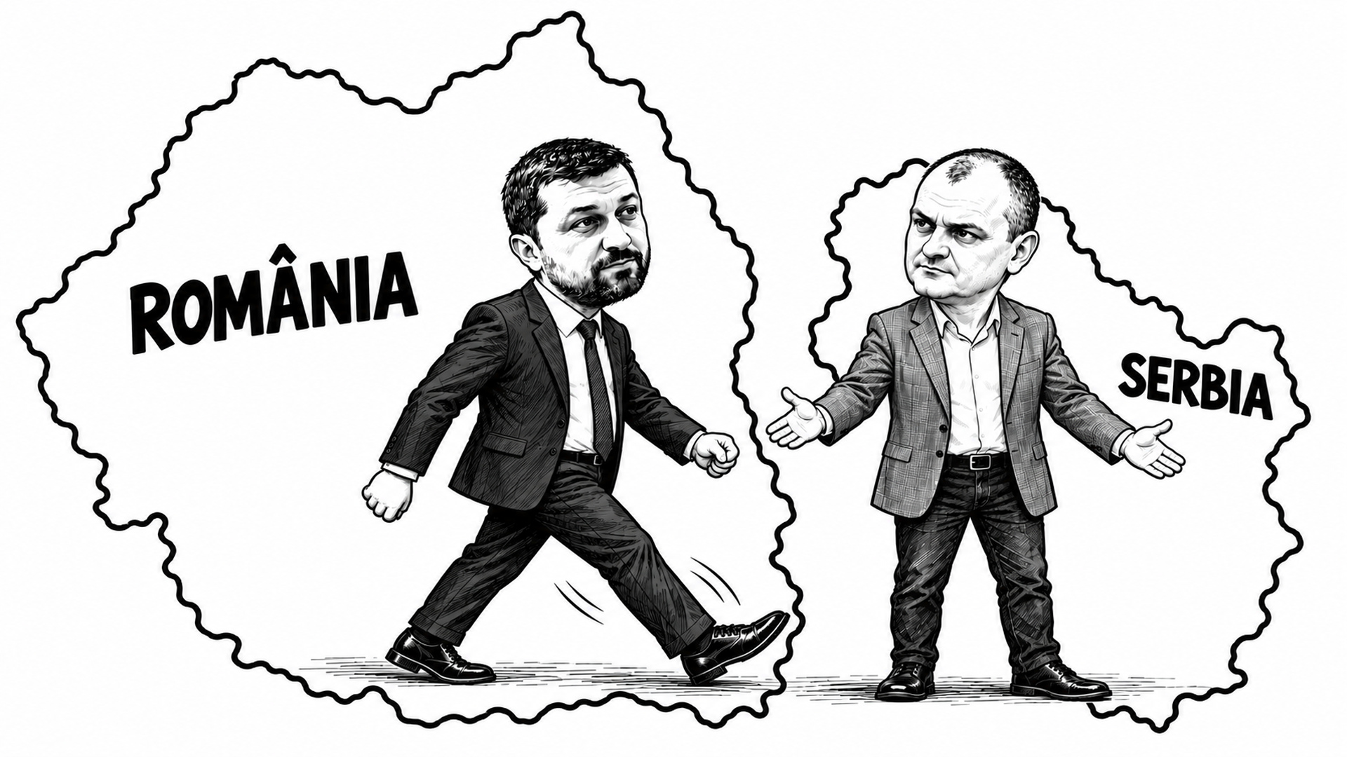 Ilustrație care îi prezintă pe Marius Lulea și Sebastian Ghiță